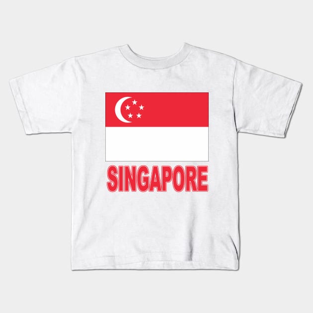 The Pride of Singapore - National Flag Design Kids T-Shirt by Naves